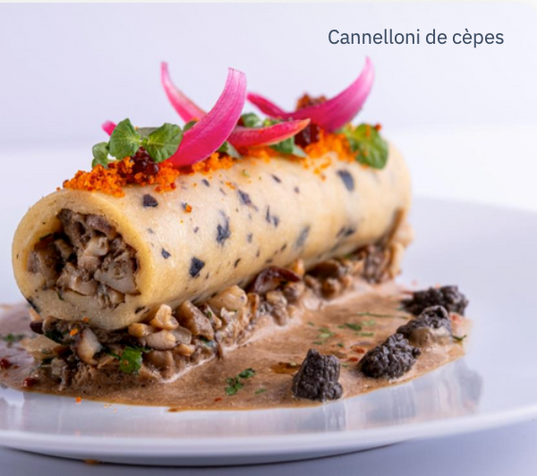 Entrées chaudes à l'assiette - Canelloni de Cèpes (végétarien)