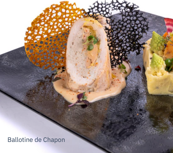 Plat à l'assiette - Ballotine de Chapon fermier
