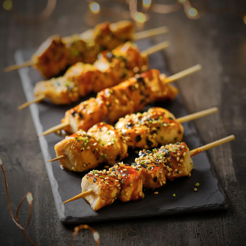Assortiment de 12 mini-brochettes à réchauffer